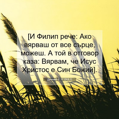 Picture 07 - Деяния 8:37 BULG - [И Филип рече: Ако вярваш от - Bible Verse Picture