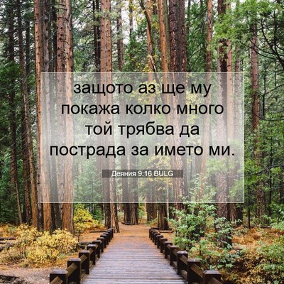 Picture 07 - Деяния 9:16 BULG - защото аз ще му покажа - Bible Verse Picture