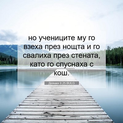 Picture 07 - Деяния 9:25 BULG - но учениците му го взеха - Bible Verse Picture
