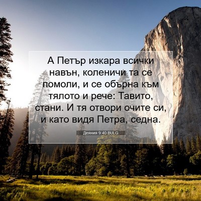 Picture 07 - Деяния 9:40 BULG - А Петър изкара всички - Bible Verse Picture