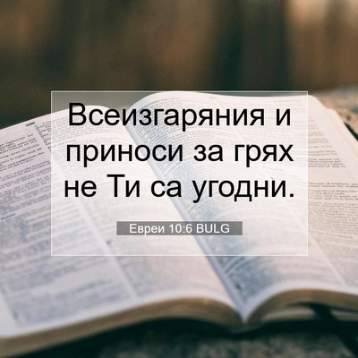Picture 07 - Евреи 10:6 BULG - Всеизгаряния и приноси за - Bible Verse Picture