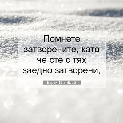 Picture 07 - Евреи 13:3 BULG - Помнете затворените, като - Bible Verse Picture