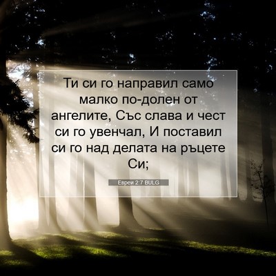 Picture 07 - Евреи 2:7 BULG - Ти си го направил само - Bible Verse Picture