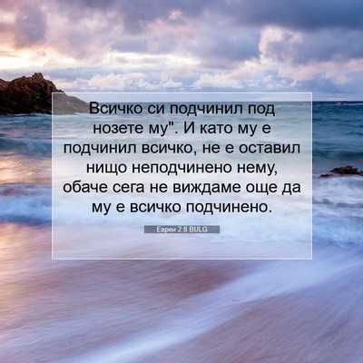 Picture 07 - Евреи 2:8 BULG - Всичко си подчинил под - Bible Verse Picture