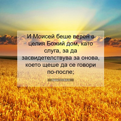 Picture 07 - Евреи 3:5 BULG - И Моисей беше верен в целия - Bible Verse Picture