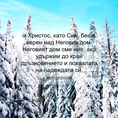 Picture 07 - Евреи 3:6 BULG - а Христос, като Син, беше - Bible Verse Picture