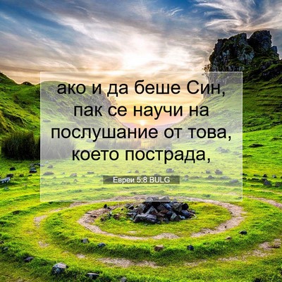 Picture 07 - Евреи 5:8 BULG - ако и да беше Син, пак се - Bible Verse Picture