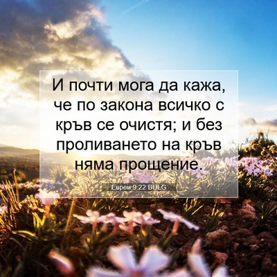Picture 07 - Евреи 9:22 BULG - И почти мога да кажа, че по - Bible Verse Picture