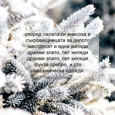 Picture 07 - Ездра 2:69 BULG - според силата си внесоха в - Bible Verse Picture