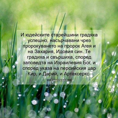 Picture 07 - Ездра 6:14 BULG - И юдейските старейшини - Bible Verse Picture