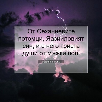 Picture 07 - Ездра 8:5 BULG - От Сеханиевите потомци, - Bible Verse Picture