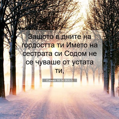 Picture 07 - Езекил 16:56 BULG - Защото в дните на - Bible Verse Picture