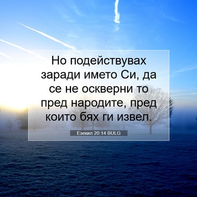 Picture 07 - Езекил 20:14 BULG - Но подействувах заради - Bible Verse Picture