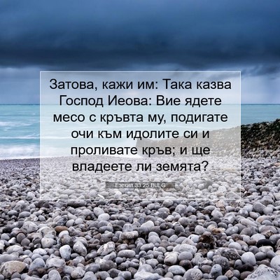 Picture 07 - Езекил 33:25 BULG - Затова, кажи им: Така казва - Bible Verse Picture