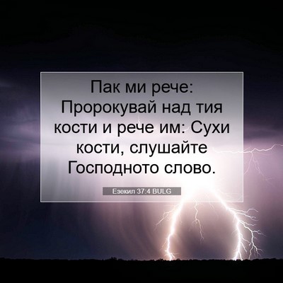 Picture 07 - Езекил 37:4 BULG - Пак ми рече: Пророкувай над - Bible Verse Picture