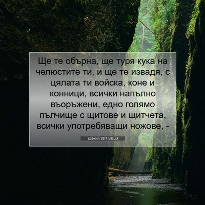 Picture 07 - Езекил 38:4 BULG - Ще те обърна, ще туря кука - Bible Verse Picture