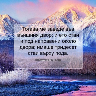 Picture 07 - Езекил 40:17 BULG - Тогава ме заведе във - Bible Verse Picture