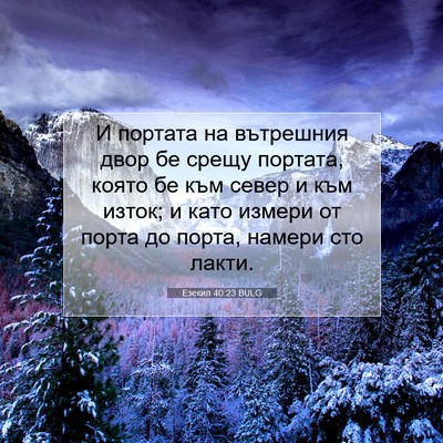 Picture 07 - Езекил 40:23 BULG - И портата на вътрешния - Bible Verse Picture