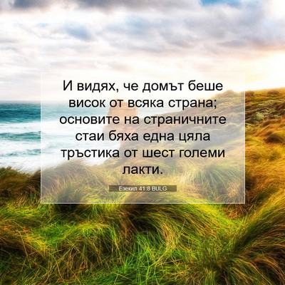 Picture 07 - Езекил 41:8 BULG - И видях, че домът беше - Bible Verse Picture