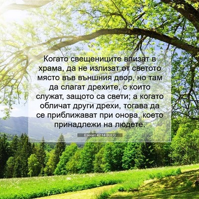 Picture 07 - Езекил 42:14 BULG - Когато свещениците влизат - Bible Verse Picture