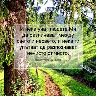 Picture 07 - Езекил 44:23 BULG - И нека учат людете Ми да - Bible Verse Picture