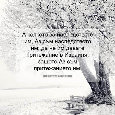 Picture 07 - Езекил 44:28 BULG - А колкото за наследството - Bible Verse Picture