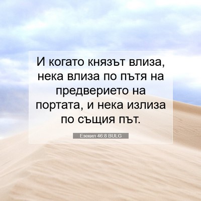 Picture 07 - Езекил 46:8 BULG - И когато князът влиза, нека - Bible Verse Picture