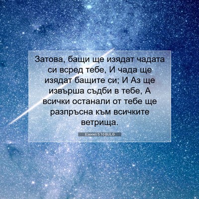 Picture 07 - Езекил 5:10 BULG - Затова, бащи ще изядат - Bible Verse Picture