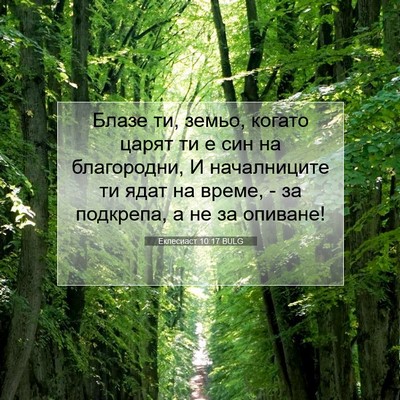 Picture 07 - Еклесиаст 10:17 BULG - Блазе ти, земьо, когато - Bible Verse Picture