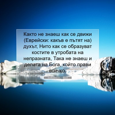 Picture 07 - Еклесиаст 11:5 BULG - Както не знаеш как се движи - Bible Verse Picture