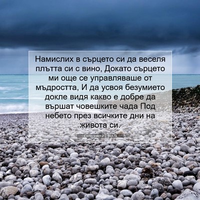 Picture 07 - Еклесиаст 2:3 BULG - Намислих в сърцето си да - Bible Verse Picture