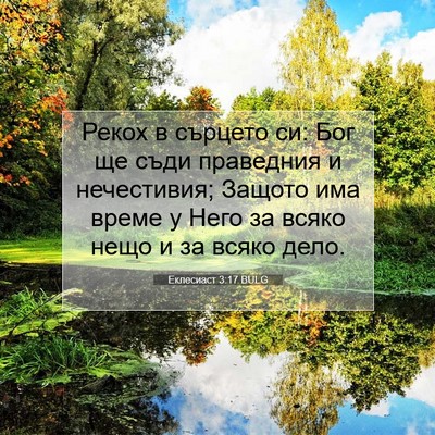 Picture 07 - Еклесиаст 3:17 BULG - Рекох в сърцето си: Бог ще - Bible Verse Picture