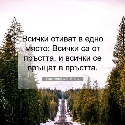 Picture 07 - Еклесиаст 3:20 BULG - Всички отиват в едно място; - Bible Verse Picture