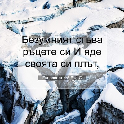 Picture 07 - Еклесиаст 4:5 BULG - Безумният сгъва ръцете си - Bible Verse Picture