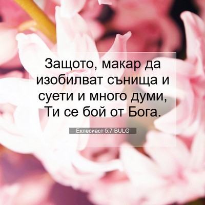 Picture 07 - Еклесиаст 5:7 BULG - Защото, макар да изобилват - Bible Verse Picture