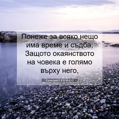 Picture 07 - Еклесиаст 8:6 BULG - Понеже за всяко нещо има - Bible Verse Picture