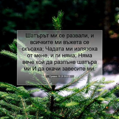 Picture 07 - Еремия 10:20 BULG - Шатърът ми се развали, и - Bible Verse Picture