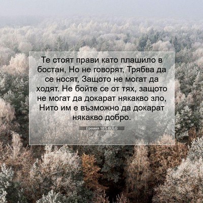 Picture 07 - Еремия 10:5 BULG - Те стоят прави като - Bible Verse Picture