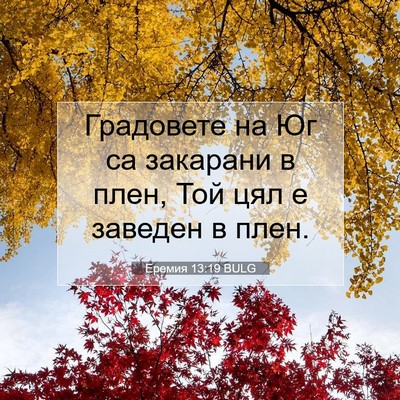 Picture 07 - Еремия 13:19 BULG - Градовете на Юг са - Bible Verse Picture