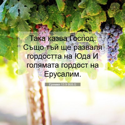 Picture 07 - Еремия 13:9 BULG - Така казва Господ: Също тъй - Bible Verse Picture