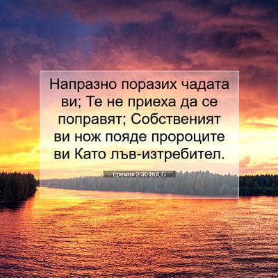 Picture 07 - Еремия 2:30 BULG - Напразно поразих чадата - Bible Verse Picture