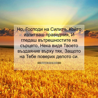Picture 07 - Еремия 20:12 BULG - Но, Господи на Силите, - Bible Verse Picture