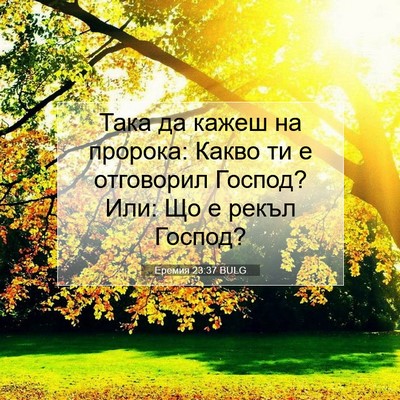 Picture 07 - Еремия 23:37 BULG - Така да кажеш на пророка: - Bible Verse Picture