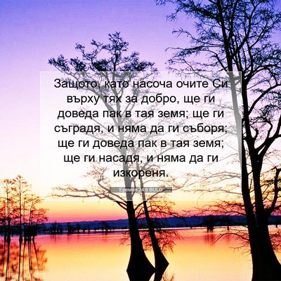Picture 07 - Еремия 24:6 BULG - Защото, като насоча очите - Bible Verse Picture