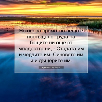 Picture 07 - Еремия 3:24 BULG - Но онова срамотно нещо е - Bible Verse Picture