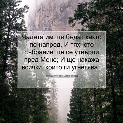 Picture 07 - Еремия 30:20 BULG - Чадата им ще бъдат както - Bible Verse Picture