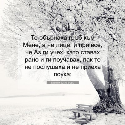 Picture 07 - Еремия 32:33 BULG - Те обърнаха гръб към Мене, - Bible Verse Picture