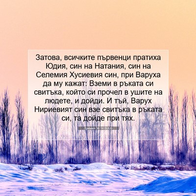 Picture 07 - Еремия 36:14 BULG - Затова, всичките първенци - Bible Verse Picture