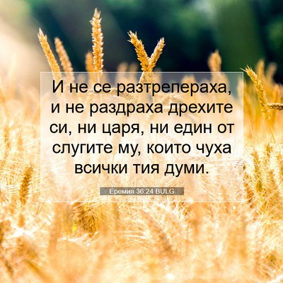 Picture 07 - Еремия 36:24 BULG - И не се разтрепераха, и не - Bible Verse Picture