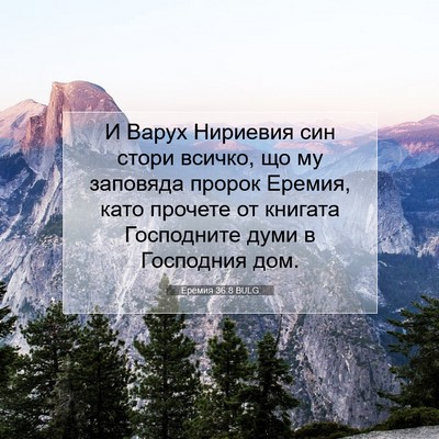 Picture 07 - Еремия 36:8 BULG - И Варух Нириевия син стори - Bible Verse Picture